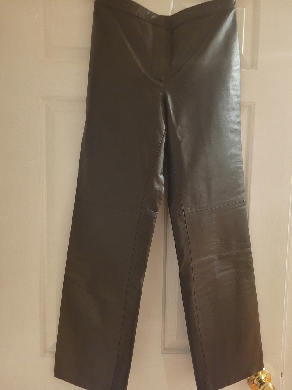 Genuine Leather LOFT Pant Brwon Wide-Leg